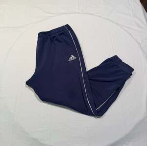 Adidas Core 18 Fleece Sweatpants Navy Blue with White Piping Detail 2XL